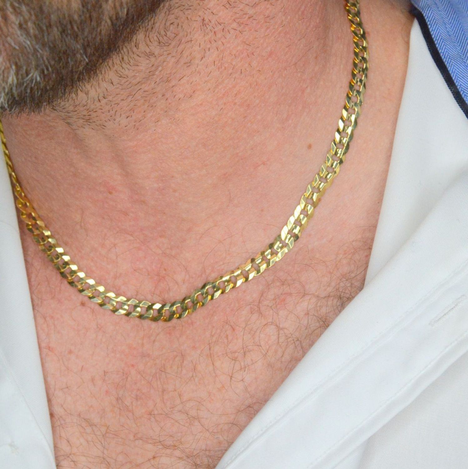 Złoty łańcuszek splot pancerka próba 375 6,5mm Klasyczny łańcuszek pancerka, wykonany z żółtego złota próby 375 o wadze około 20,71g.  LA 430K 375 6,5mm.jpg